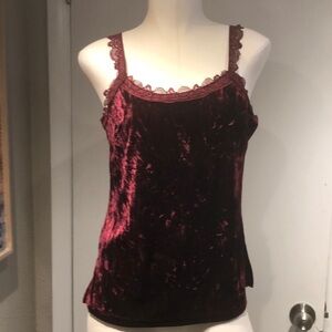 Paparazzi Red velvet Fitted Embellished Camisole
